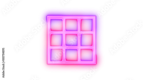 Neon icon tilt down symbol pink purple color transparent background