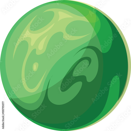 Alien planet cartoon icon. Space game element