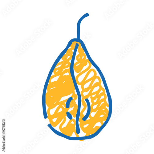 pear dried fruit doodle icon sketch vector. pear dried fruit sign. isolated symbol illustration