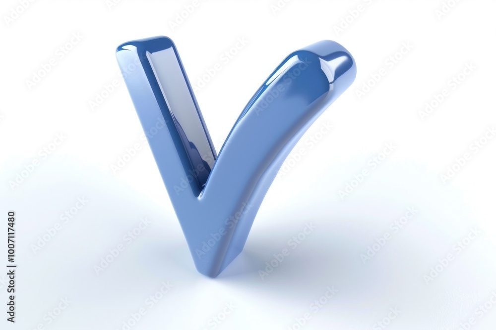 A blue shape resembling the letter 'V' placed on a white background A blue shape resembling the letter 'V' placed on a white background