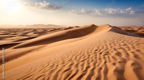 Beautiful Sand dune desert landscape in Saudi Arabia.desert dunes, a journey to the Sahara. High quality photo 