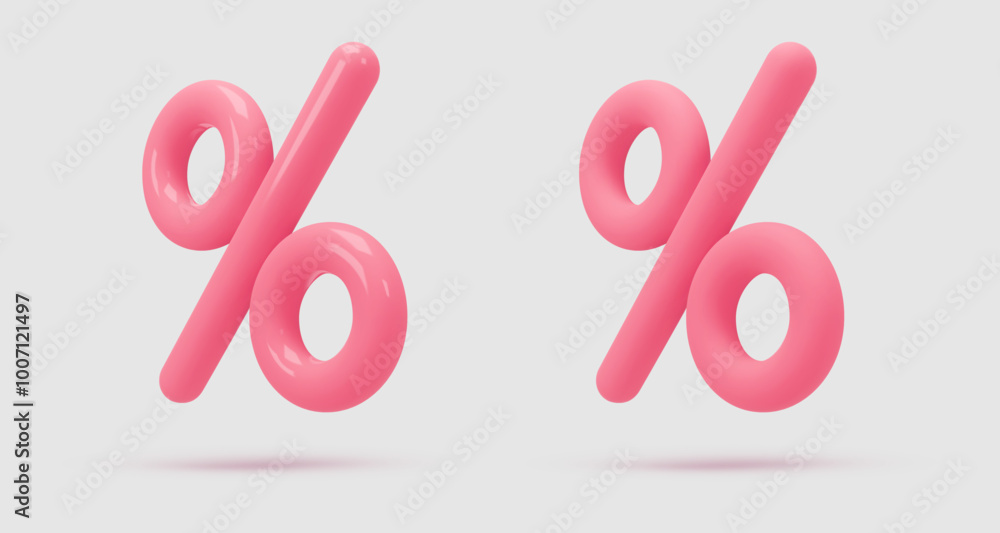 Set pink, glossy and matte icon, 3d render percent sign. Realistic design element. Vector illustration on purple, for postcard, icons, poster, banner, web, design, arts. Black Friday Sale Set pink, glossy and matte icon, 3d render percent sign. Realistic design element. Vector illustration on purple, for postcard, icons, poster, banner, web, design, arts. Black Friday Sale