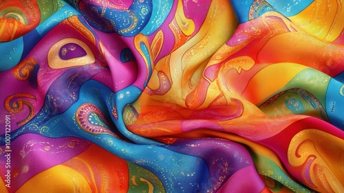 Vibrant Abstract Textile with Colorful Patterns