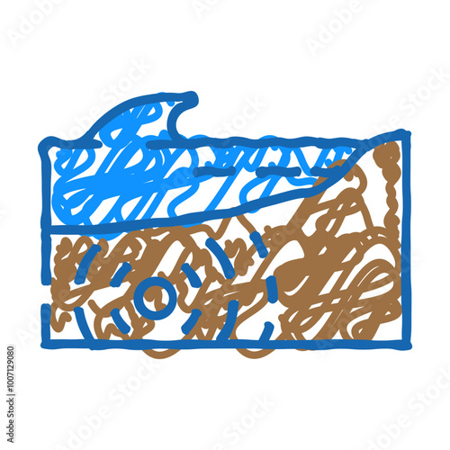 tsunami earthquake doodle icon sketch vector. tsunami earthquake sign. isolated symbol illustration