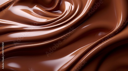 Melted chocolate background close up