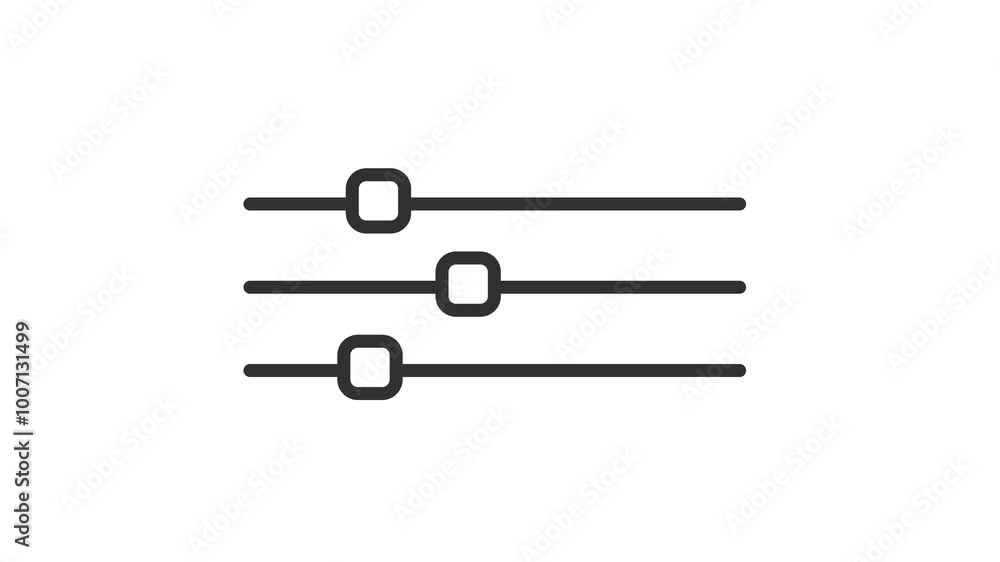 Music equalizer icon animation on white background. audio level or volume lines animated symbol. Music equalizer icon animation on white background. audio level or volume lines animated symbol.