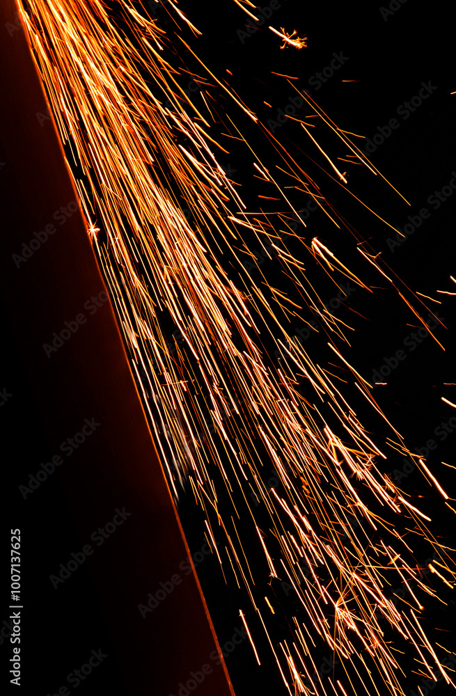 iskry, pomarańczowe iskry, iskry ze szlifierki, orange sparks, sparks from the grinder, Sparks from cutting metal of angle grinder, spark from the grinding wheel