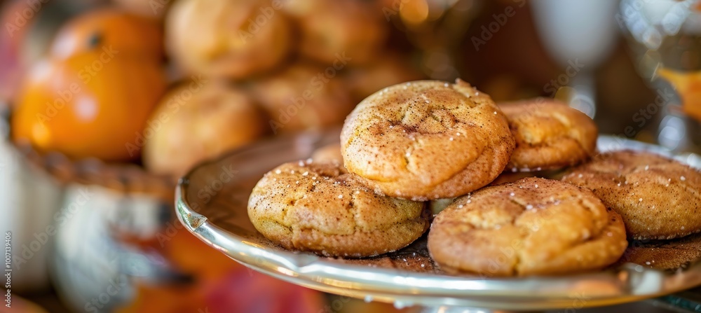 Freshly Made Pumpkin Spice Cookies at Harvest Festival Bakery Stall - Soft Lighting, Golden Brown Treats Freshly Made Pumpkin Spice Cookies at Harvest Festival Bakery Stall - Soft Lighting, Golden Brown Treats