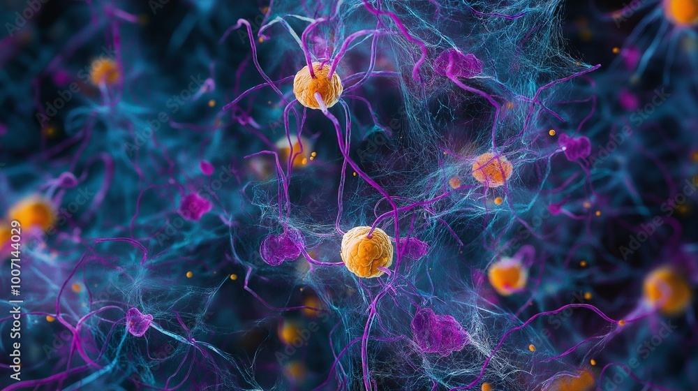 healthy brain tissue, showcasing the complex network healthy brain tissue, showcasing the complex network