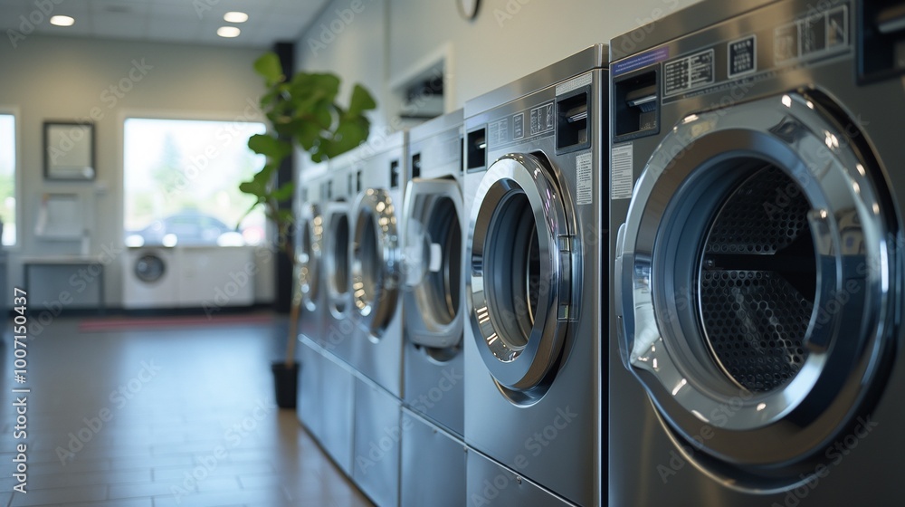 laundromat with modern machines laundromat with modern machines