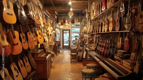 music store with a wide selection of instruments