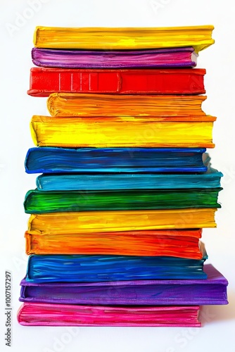 PNG image of a stack of books isolated against a transparent background.