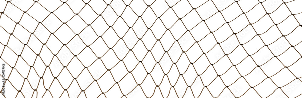 Fototapeta premium Football or tennis net. Rope mesh on a white background close-up