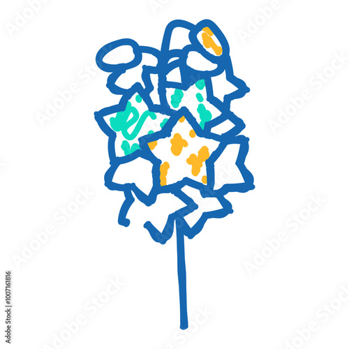 delphinium blossom spring doodle icon sketch vector. delphinium blossom spring sign. isolated symbol illustration