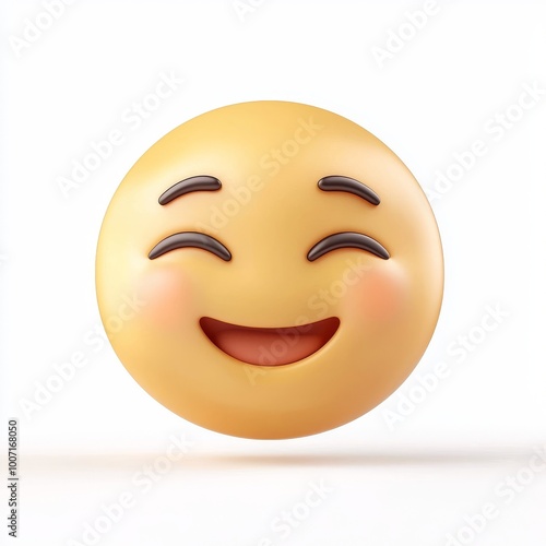 White background with emoji face with happy smile