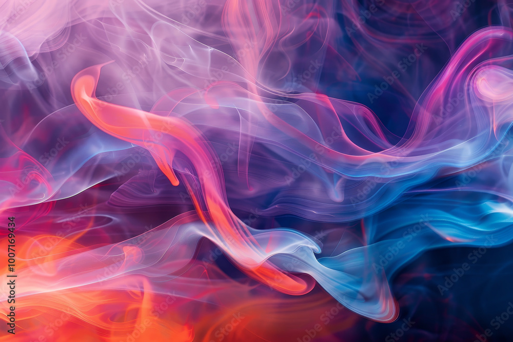 A colorful smokey background with a red and blue swirl A colorful smokey background with a red and blue swirl