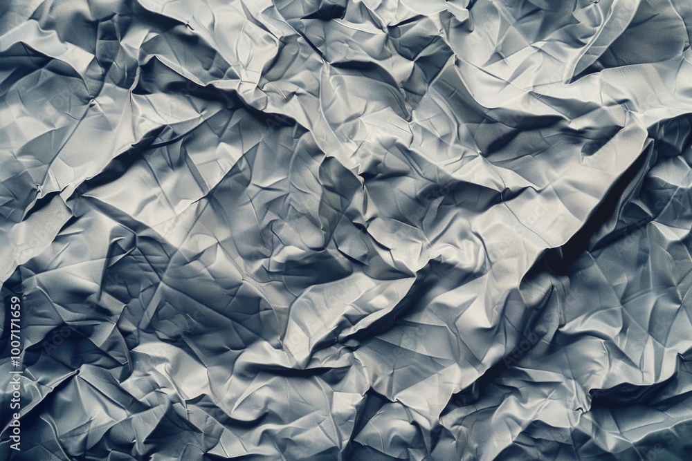 A close-up shot of a crumbled sheet, revealing its wrinkled texture A close-up shot of a crumbled sheet, revealing its wrinkled texture