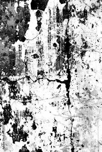 Wallpaper Mural Old cracked wall texture in black and white Torontodigital.ca