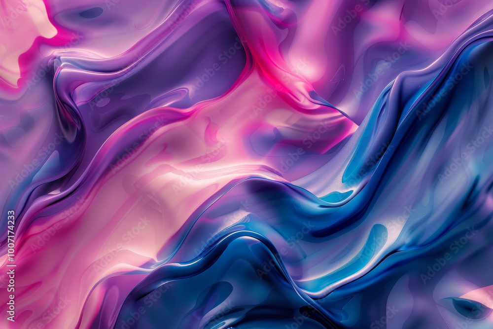 A colorful, flowing piece of fabric with a purple and pink hue A colorful, flowing piece of fabric with a purple and pink hue