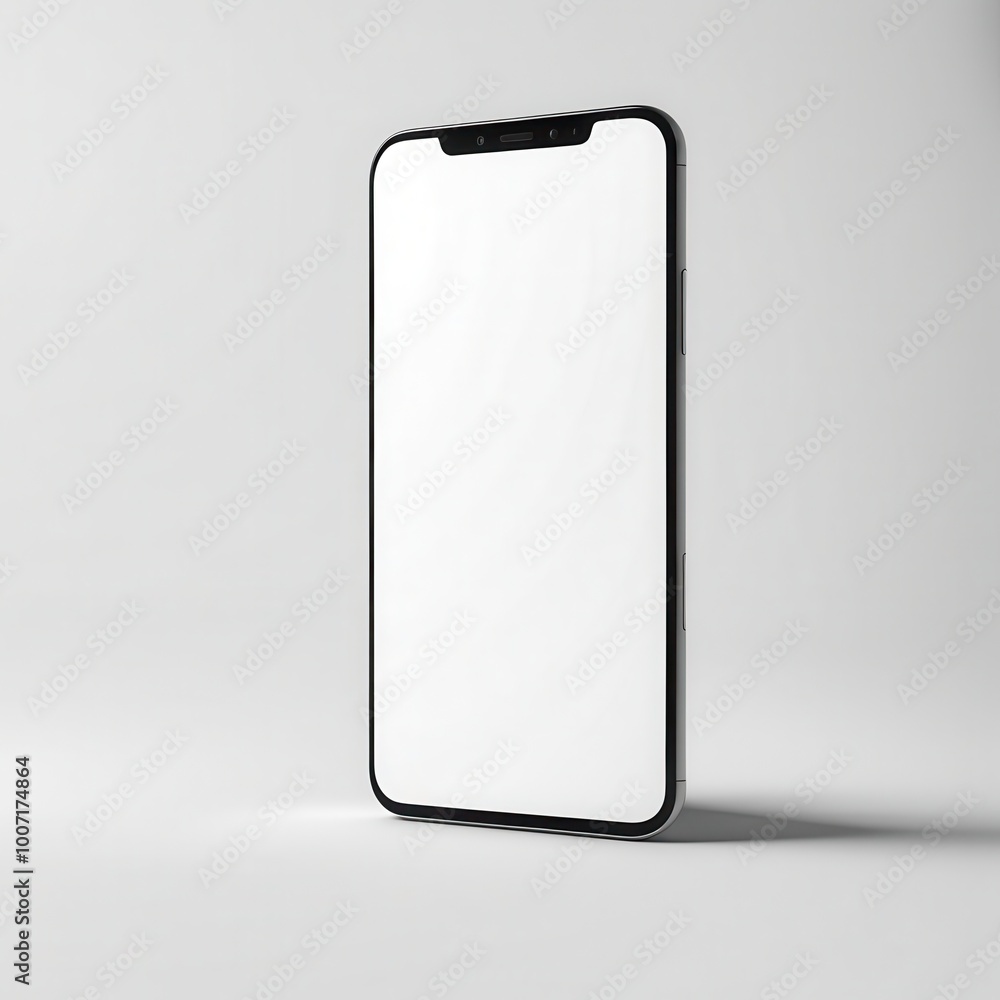 A sleek smartphone with a blank screen, emphasizing minimalist design. A sleek smartphone with a blank screen, emphasizing minimalist design.