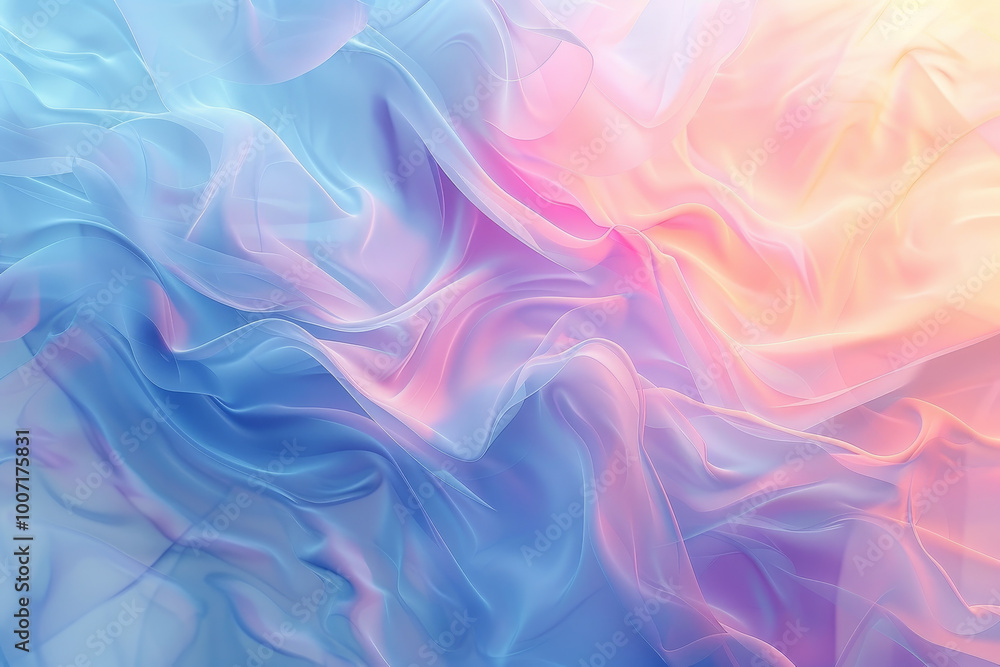 A blue and pink fabric with a wave pattern A blue and pink fabric with a wave pattern