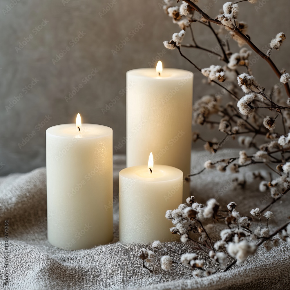 A collection of wax candles without a background, showcasing a cozy design. The candles have a warm, inviting appearance, perfect for creating a tranquil and cozy atmosphere in homes or relaxation spa A collection of wax candles without a background, showcasing a cozy design. The candles have a warm, inviting appearance, perfect for creating a tranquil and cozy atmosphere in homes or relaxation spa