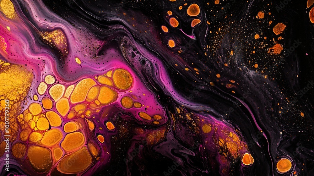 Obraz premium Vibrant Abstract Flower with Pink and Orange Swirls