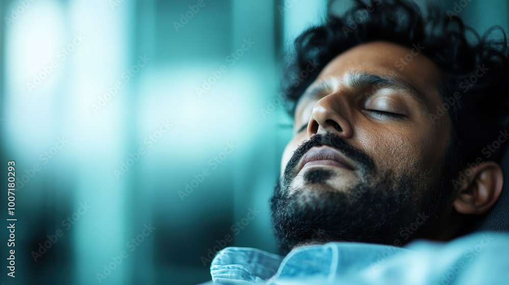 A tranquil scene of a man in a relaxed pose with closed eyes, reflecting calmness and comfort in a contemporary office environment with soft lighting. A tranquil scene of a man in a relaxed pose with closed eyes, reflecting calmness and comfort in a contemporary office environment with soft lighting.