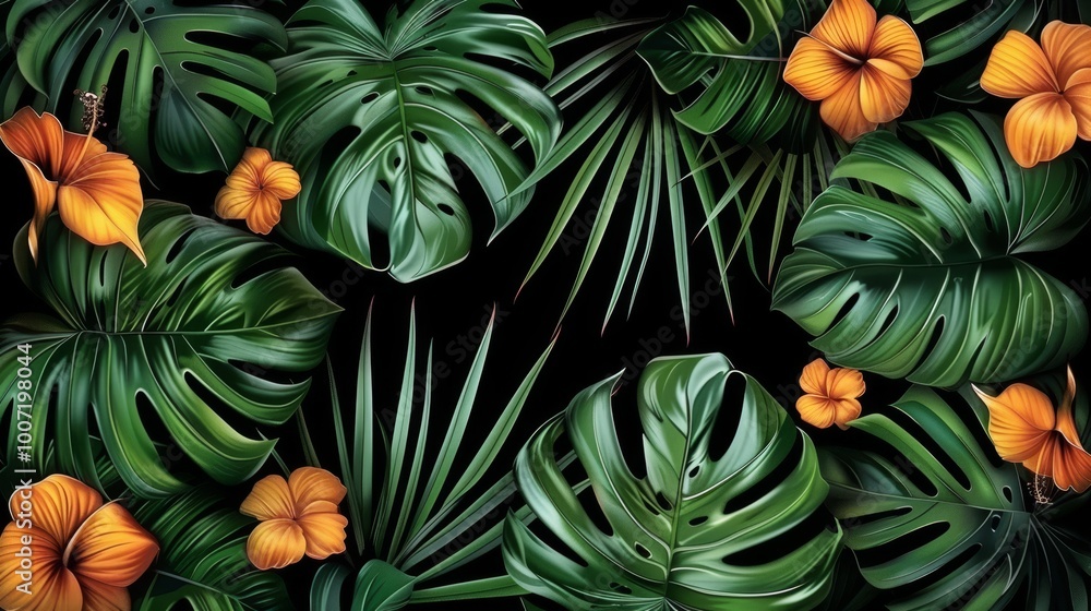 Vibrant floral patterns with flowers and buds adding texture on a bright background design Vibrant floral patterns with flowers and buds adding texture on a bright background design
