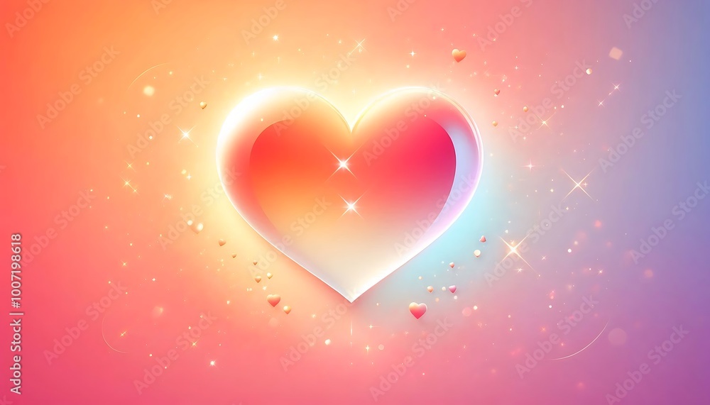background with orange 3D heart in abstract style for banner or greeting card,generative ai background with orange 3D heart in abstract style for banner or greeting card,generative ai