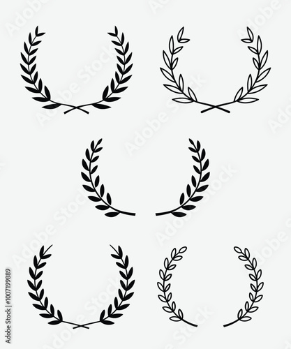 laurel wreath vector on white background