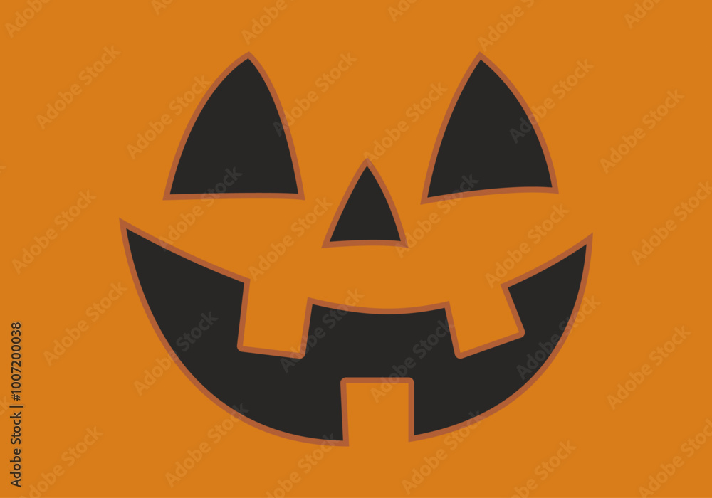 Sonrisa siniestra de halloween en fondo naranja Sonrisa siniestra de halloween en fondo naranja