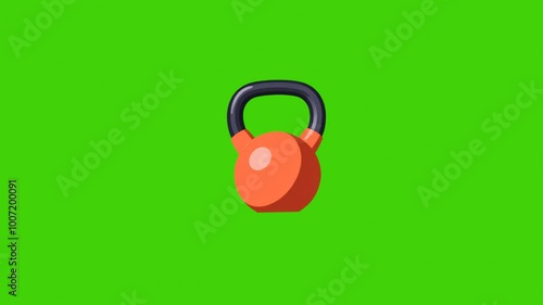 red kettlebell icon on a green background