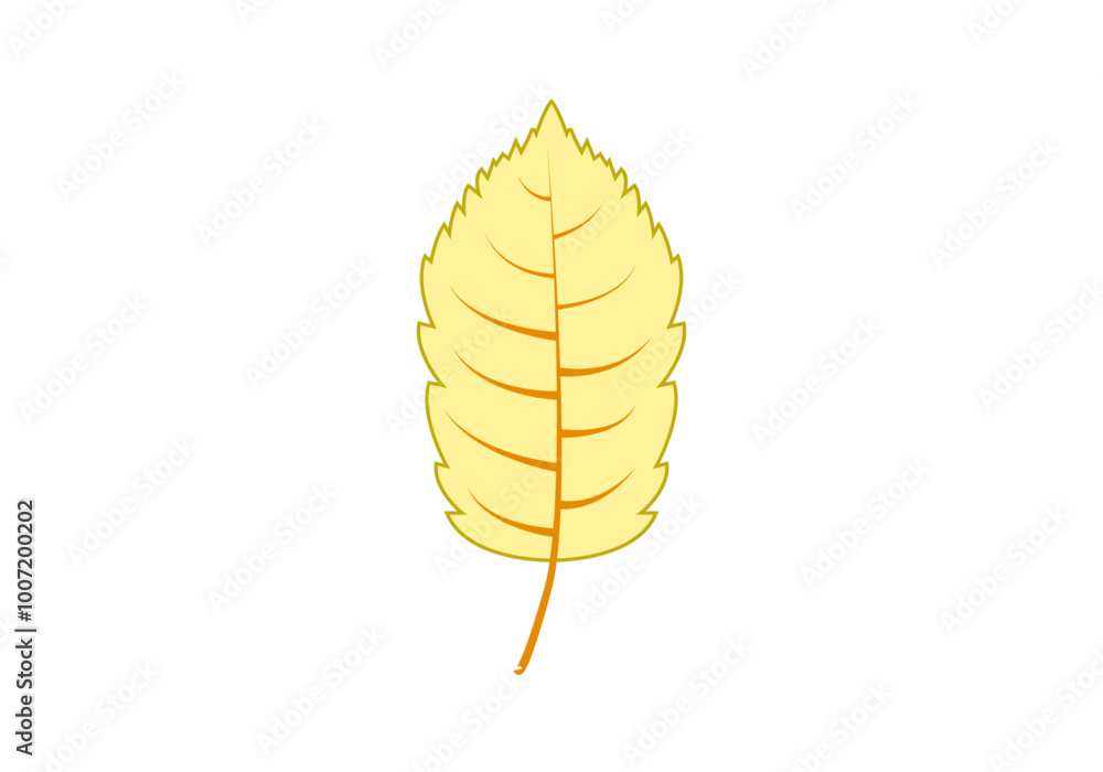 Hoja seca de árbol de otoño de color amarillo Hoja seca de árbol de otoño de color amarillo