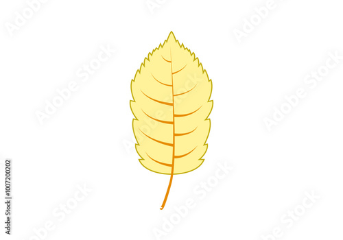 Hoja seca de árbol de otoño de color amarillo