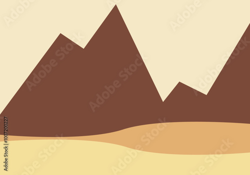 Paisaje simple de montaña con colores de otoño