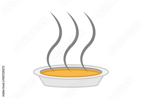 Sopa o puré de calabaza en plato caliente