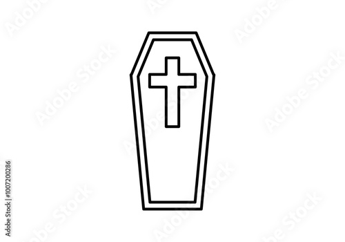 Icono negro de ataúd o tumba 
