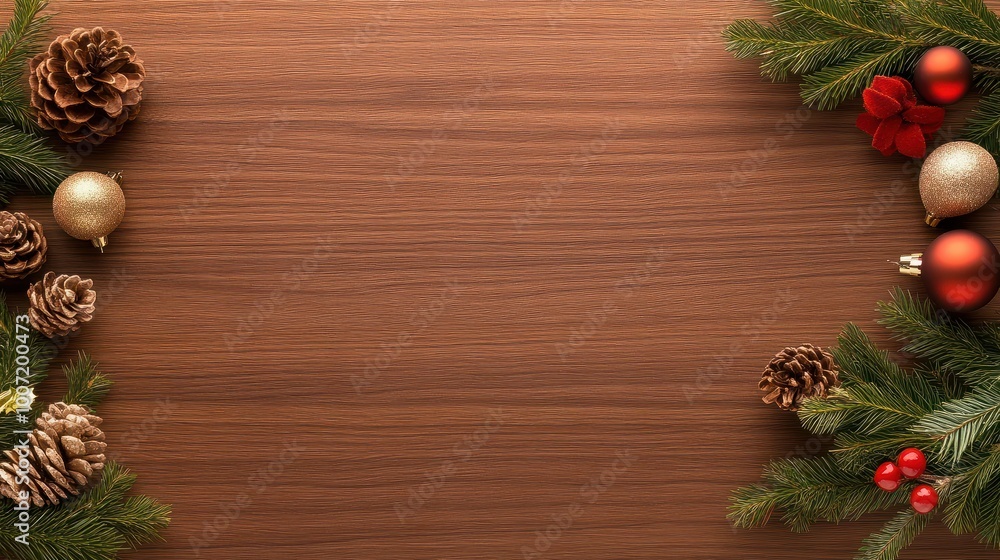 Rustic Christmas card template featuring wood textures, plaid accents, and space for a family message, creating a warm, cozy feel. Rustic Christmas card template featuring wood textures, plaid accents, and space for a family message, creating a warm, cozy feel.