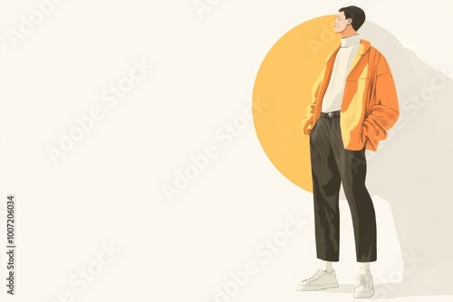 Minimalistic illustration of gender fluidity with stylish fashion concept photo