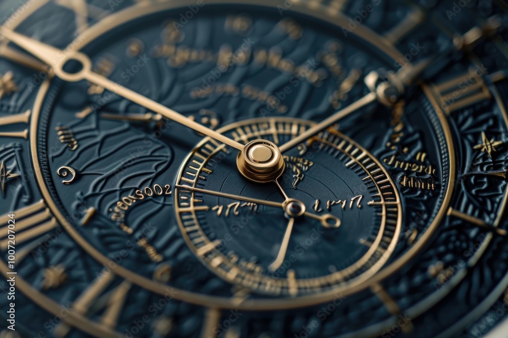 Close-up shot of a clock face featuring Roman numerals Close-up shot of a clock face featuring Roman numerals