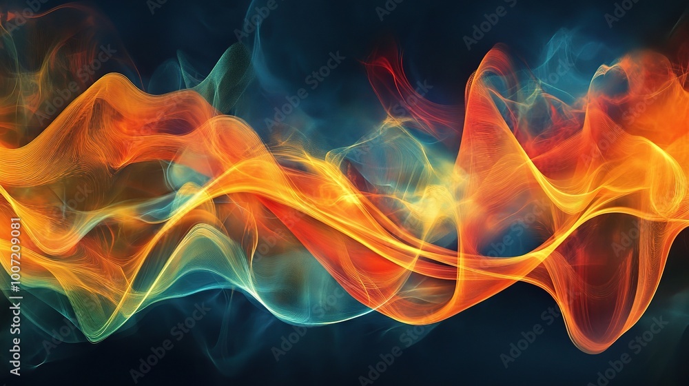 Colorful Flowing Waves of Light and Energy Colorful Flowing Waves of Light and Energy