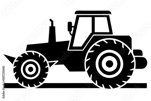 A  icon rotavator silhouette vector on white background.	