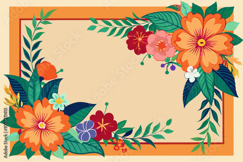 Frame border with flowers stock illustration vector art illustration photo