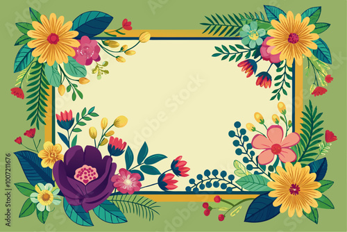 Frame border with flowers stock illustration vector art illustration photo