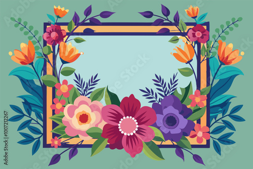 Frame border with flowers stock illustration vector art illustration photo