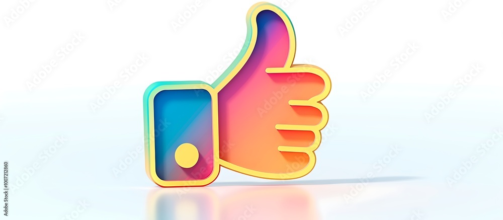 Modern emoji thumbs down icon with a vibrant color palette on a clean white background, isolated and highlighted with subtle reflections Modern emoji thumbs down icon with a vibrant color palette on a clean white background, isolated and highlighted with subtle reflections