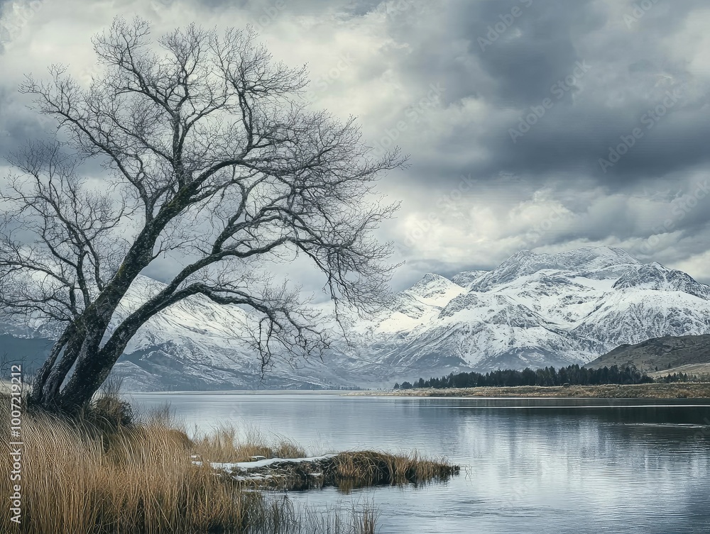 Fototapeta premium lake in winter