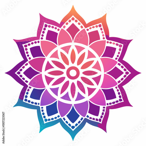 Abstract decorative colorful mandala on white background