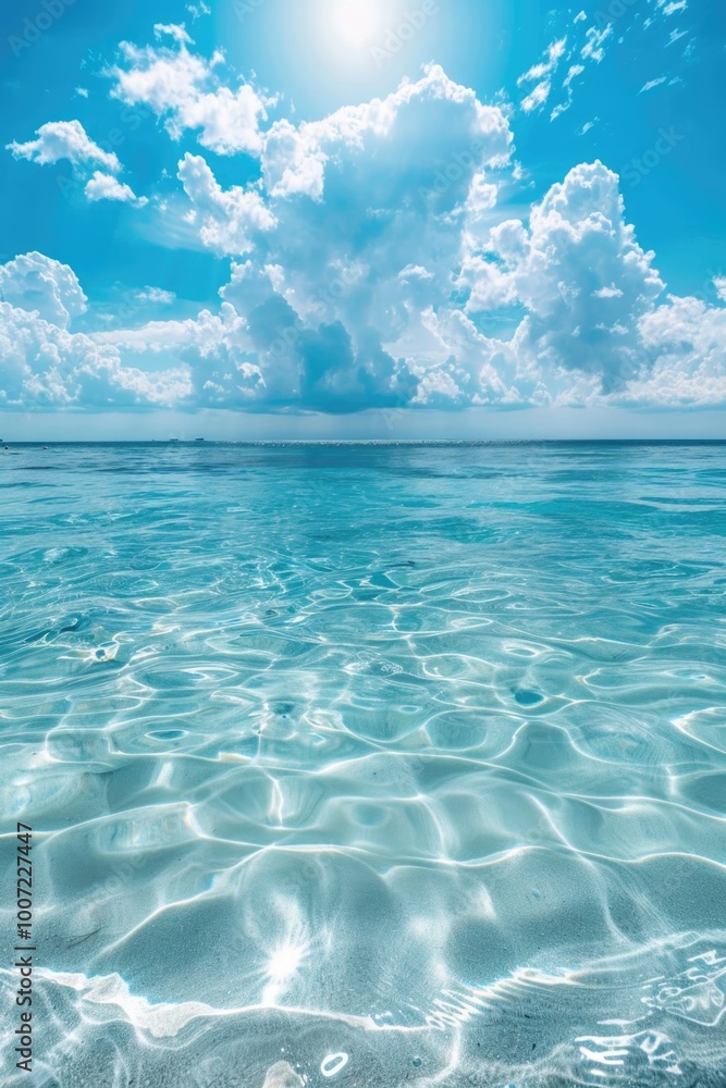A sunny day with a calm and clear ocean A sunny day with a calm and clear ocean